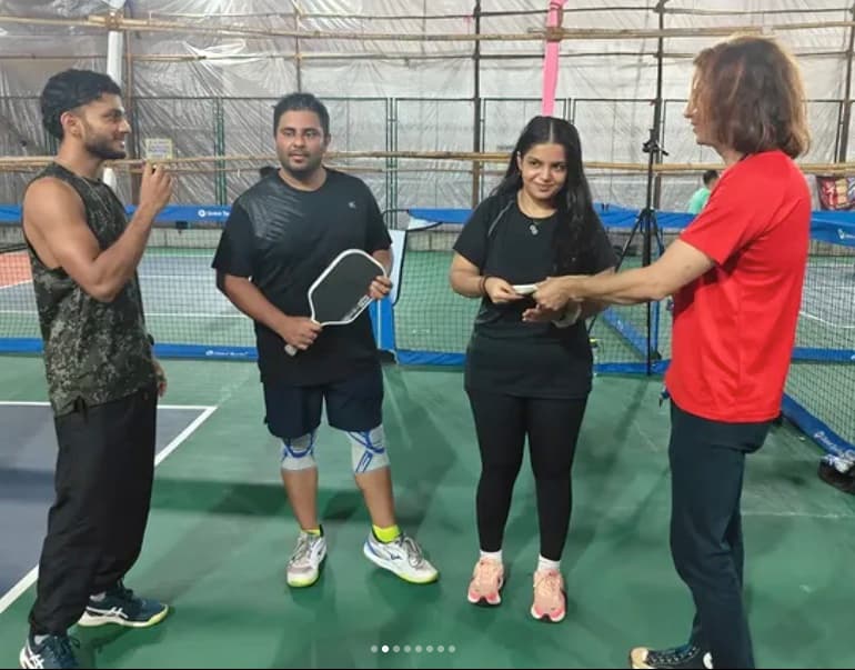 Alok Kulkarni / Pizan P, winners of the Mumbai Pickleball Cup S1 Mixed Doubles